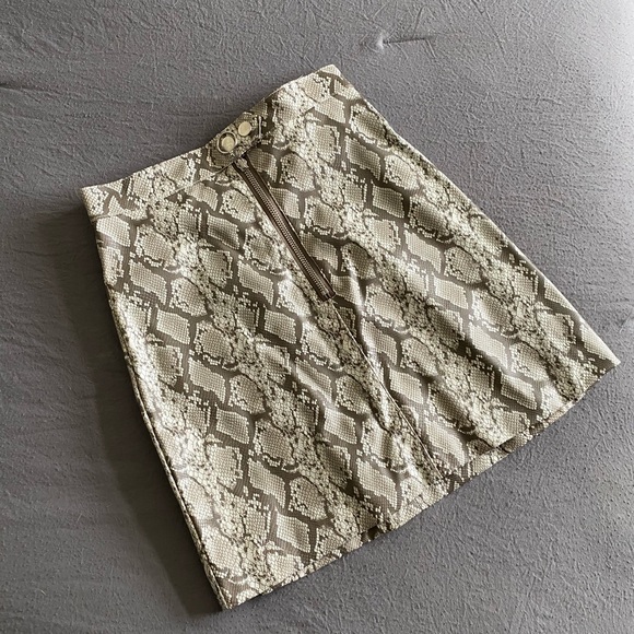 Pleather Snake Print Skirt